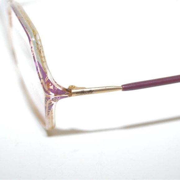 Silhouette SPX 1849 crystal purple gold vintage eyeglasses frames  55 12 135 - Picture 2 of 7